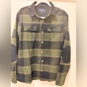 Roark Black and Green Plaid Shirt Jacket